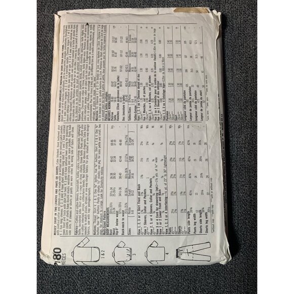 Simplicity 7180 Vintage Sewing Pattern For Womens Tops Pants Shorts Size XL - Picture 2 of 2